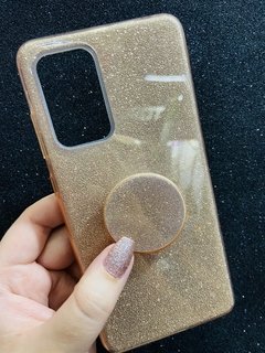 Case Glitter Anti-impacto Com Pop - Samsung A72 - Dourado