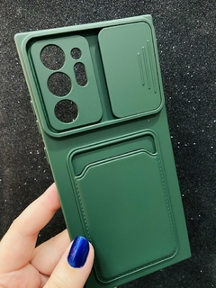 Case Slide Porta Cartão - Samsung Note 20 - Verde Escuro