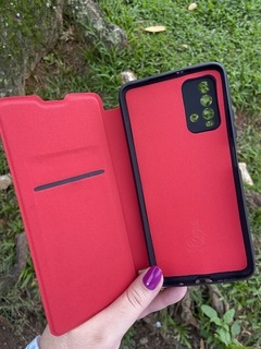 Case Carteira - Xiaomi Redmi 9T - Com proteção na câmera - Vermelho na internet