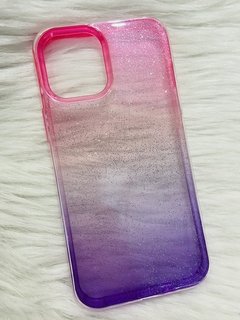 Case Glitter 2 em 1 Degradê - iPhone 12 Pro Max - Rosa e Lilás