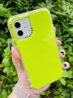 Case 3 em 1 Elegante - iPhone 13 - Com Aro Frontal - Verde Neon Brilhante