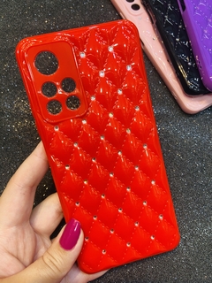 Case Strass - Xiaomi Redmi Note 11 5g / Poco M4 Pro 5g - Com Veludo Interno - Vermelho