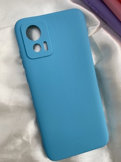 Case Veludo - Motorola Edge 30 Neo - Com proteção na câmera - Azul