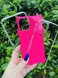 Case Elegante 3 em 1 - iPhone 13 Pro - Com Aro Frontal - Pink Brilhante - Cachorro Alpha