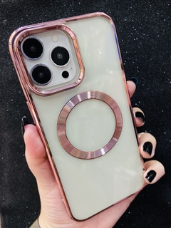 Case MagSafe Metalizada - iPhone 14 Pro - Rosa
