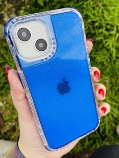 Case 3 em 1 Glitter - iPhone 14 Plus - Azul