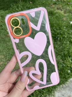 Case Cute Corações - Xiaomi Redmi A1 - Com proteção na câmera - Rosa