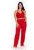 Conjunto Calça Wide e Blusa de Alcinha Vermelho na internet