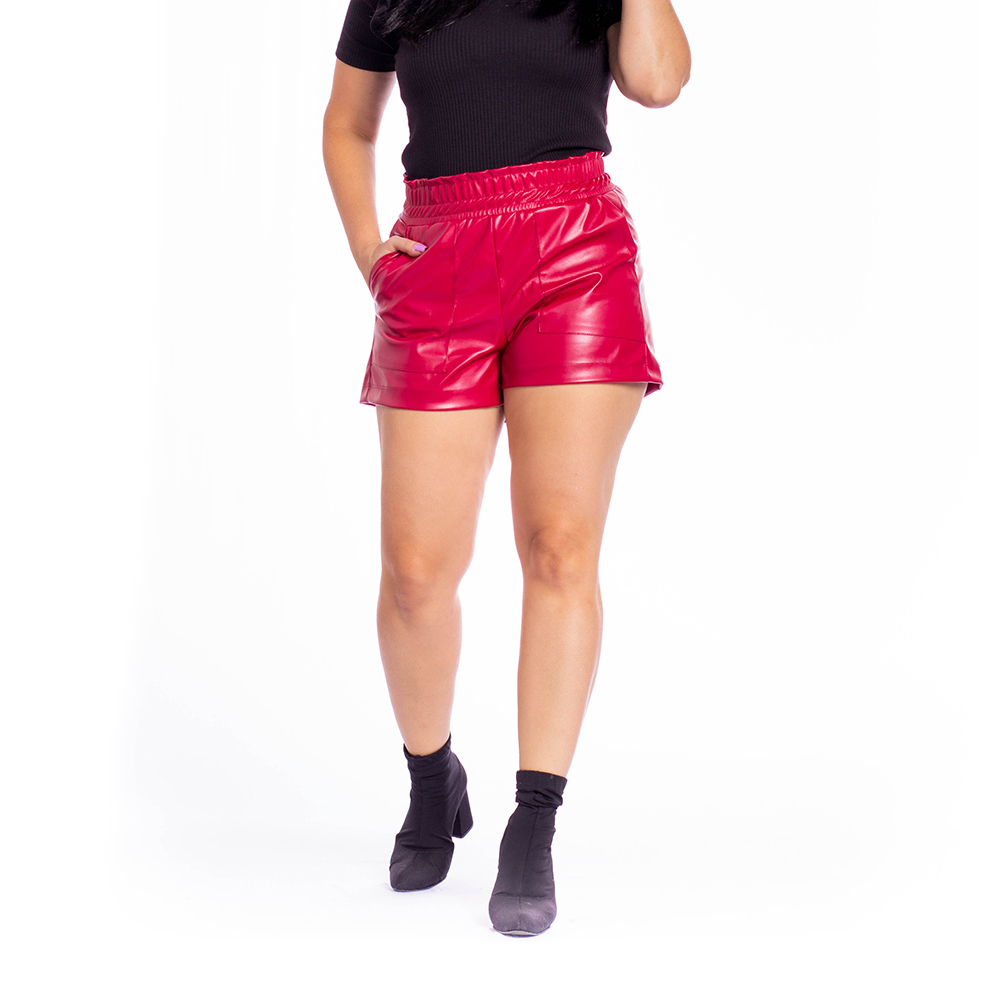 Short cintura sales alta vermelho