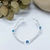 Pulseira Feminino Olho Grego Zirconia Azul Prata925