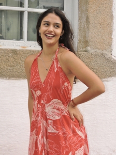 Vestido de viscose com amarrações Bali - comprar online