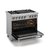 Fogão Freestanding Elettromec Professional 5 Queimadores Inox 90cm 220V com Forno Elétrico - FGE-5Q-90-XP-2GMA - comprar online