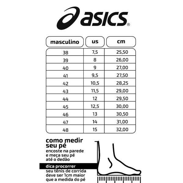 Tamanho tenis store asics