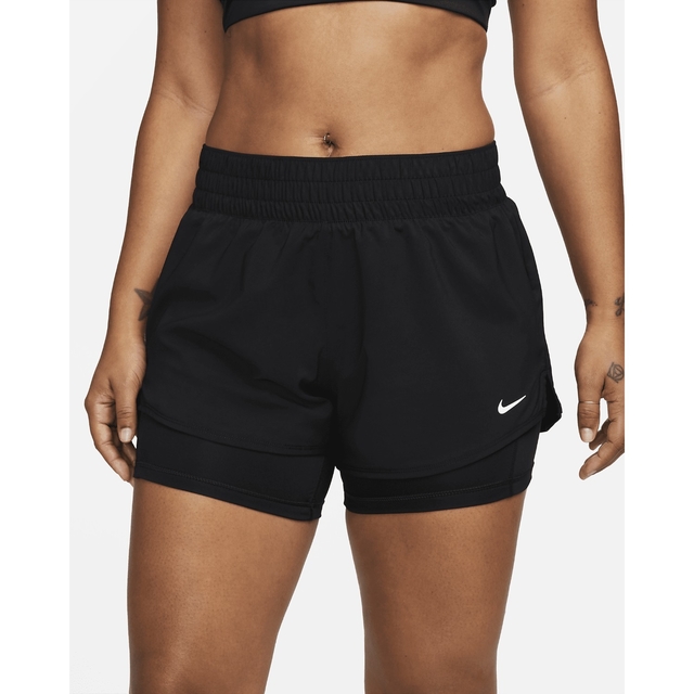 SHORTS NIKE ONE DRI-FIT CINTURA MÉDIA 3IN 2N1 FEMININO PRETO, DX6012