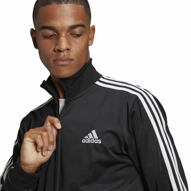 Agasalho Adidas Primegreen Essentials 3-Stripes Masculino Black/White