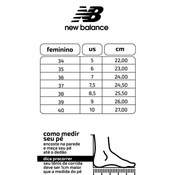 Numeração tenis cheap new balance