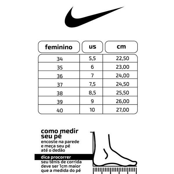 Tabela de numero de tenis nike hot sale