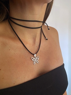 COLLAR BUTTERFLY acero
