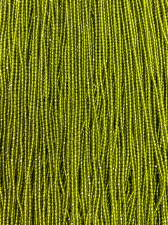 Cristalzinho Facetado Verde Oliva 2mm / Fio
