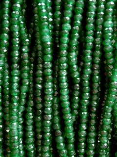 JVE2 - Jade Verde Esmeralda Rondel Facetado 2x4mm/Fio