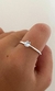 Anillo cubic acero blanco