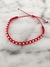 Pulsera roja bolitas acero blanco - comprar online