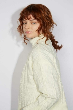 Sweater Combinacion de Puntos Crudos / Ver - tienda online