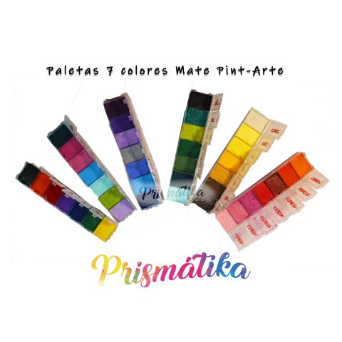 Paletas de 7 Colores - PintArte Maquillajes Acuarelables