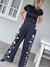 PANTALON SASTRERO BOHO DE VOILE DE ALGODO FORRADO CON LUREX Y BORDADO 65183