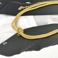 CHOKER FIO DUPLO NÓZINHO BANHADO A OURO - comprar online