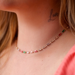 CHOKER BAGUETES COLORS BANHADA A OURO - comprar online