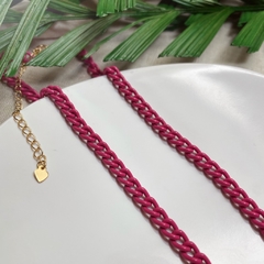 COLAR GRUMET PINK BANHADO A OURO - comprar online