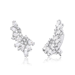 EAR CUFF ASAS CRISTAL BANHADO A RODIO - comprar online