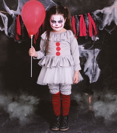 Disfraz payaso It para nena con tutu y mascara