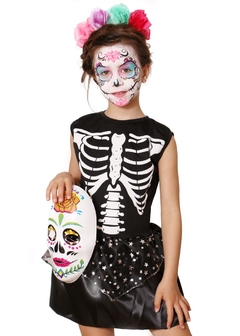 Disfraz Infantil Esqueleto Frida con máscara