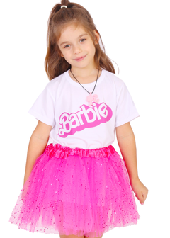 Remera modal estampada manga corta niña