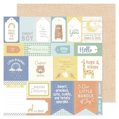 American Crafts - Coleção Hello Little Boy - Kit 12 Papéis para Scrapbook
