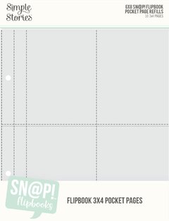 PLÁSTICO IMPORTADO para Álbum - SIMPLE STORIES - compatível com FLIPBOOK 15x21cm (6x8") - com divisórias 7,5x10cm