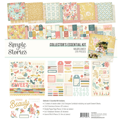 Simple Stories - Coleção Wildflower - Kit 12 Papéis + Enfeites