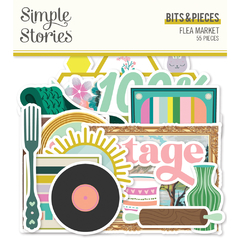 Simple Stories - Coleção Flea Market - Die cuts bits