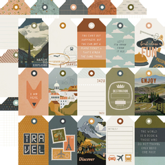 Simple Stories - Coleção Here + There - Kit 12 Papéis + Adesivos - Scrapbook Life - Materiais para Scrapbook