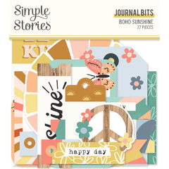 Simple Stories - Coleção Boho Sunshine - Die cuts Journal