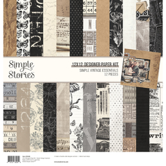 Simple Stories - Coleção Simple Vintage Essentials - Kit 12 Papéis
