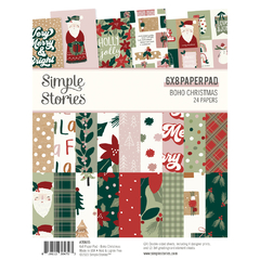 Simple Stories - Coleção Boho Christmas - Bloco de papéis 15x20cm