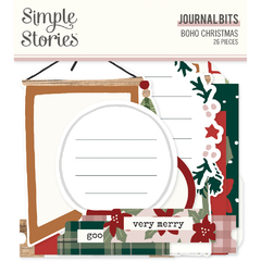 Simple Stories - Coleção Boho Christmas - Die cuts Journaling