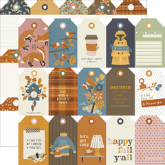 Simple Stories - Coleção Acorn Lane - Kit 12 Papéis para Scrapbook + Adesivos - Scrapbook Life - Materiais para Scrapbook