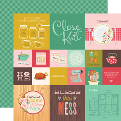 Simple Stories - Coleção Whats Cookin - Kit 12 Papéis para Scrapbook + Adesivos