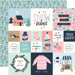 Simple Stories - Coleção Winter Wonder - Kit 12 Papéis para Scrapbook + Adesivos