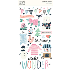 Simple Stories - Coleção Winter Wonder - Adesivos chipboards