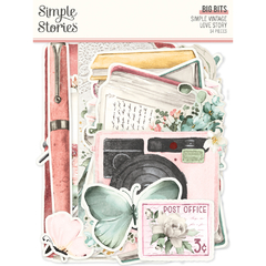 Simple Stories - Coleção Simple Vintage Love Story - Die cuts Big Bits